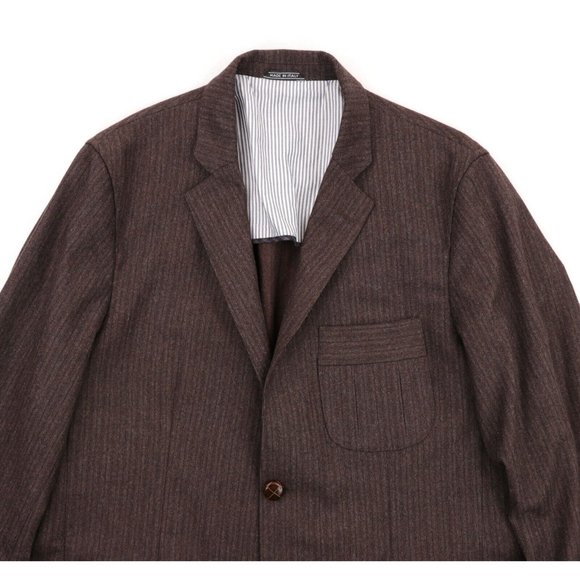 Billy Reid Wool Blazer Sport Coat Size 46R Brown Elbow Patches Jacket Italy - Picture 3 of 14
